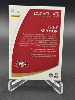 2021 Panini Immaculate #RH-TS Trey Sermon Rookie Helmet Team Logos Flag #/1