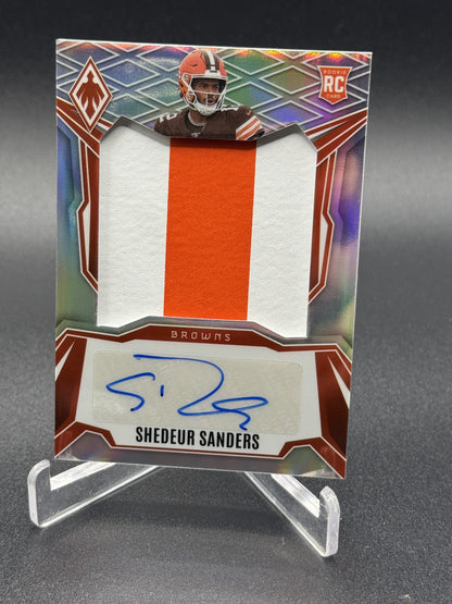 2025 Panini Phoenix #RPS-SSS Shedeur Sanders Rookie Patch Auto Silver Prizm /149