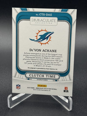 2025 Panini Immaculate #CTS-DAE De'Von Achane Clutch Time Auto /49