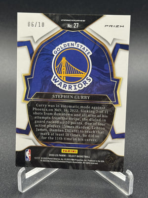 2022-23 Panini Select #27 Stephen Curry Gold Flash Prizms #/10
