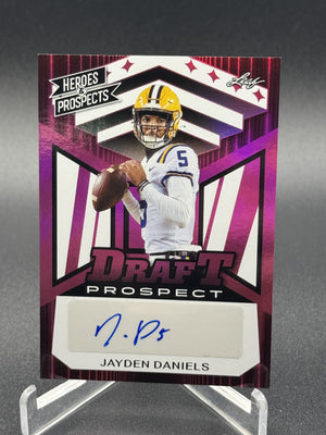 2024 Leaf Heroes & Prospects #DP-JD1 Jayden Daniels Draft Auto Pink /5