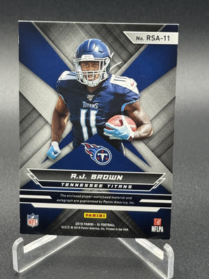 2019 Panini XR #RSA-11 A.J. Brown Rookie Swatch Autographs Blue #/20