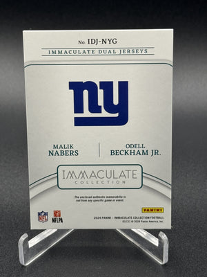 2024 Immaculate #IDJ-NYG Odell Beckham Jr. / Malik Nabers Dual Jerseys #/49