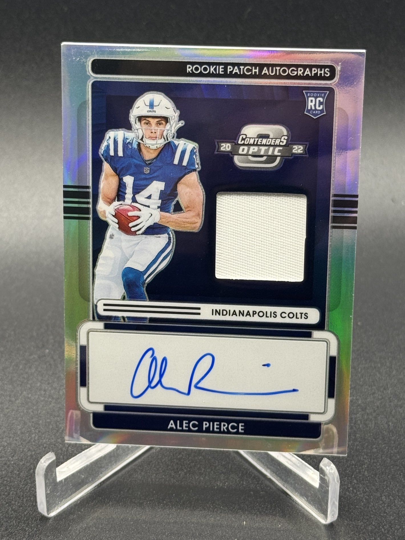 2022 Panini Contenders Optic #RPA-AP Alec Pierce Rookie Patch Autographs #/75