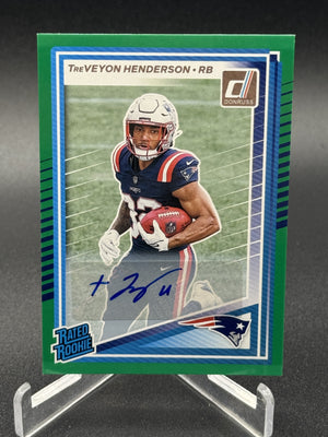 2025 Donruss #332 TreVeyon Henderson Rated Rookies Autographs Green