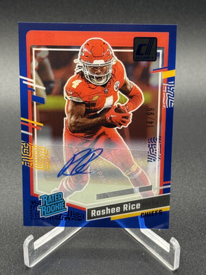 2023 Clearly Donruss #79 Rashee Rice Rated Rookie Autographs Blue #/99