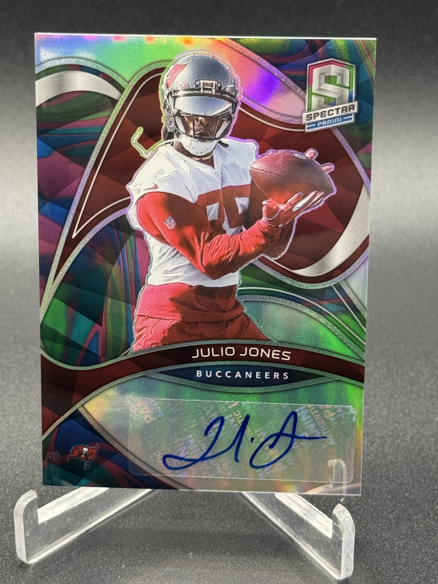 2022 Panini Spectra #SIG-JJO Julio Jones Signatures Neon Marble #/4