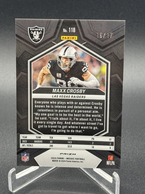 2024 Panini Mosaic #118 Maxx Crosby Mosaic Gold Wave #/17