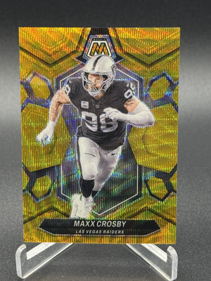 2024 Panini Mosaic #118 Maxx Crosby Mosaic Gold Wave #/17