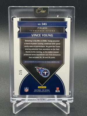 2024 Panini One #345 Vince Young Once in a Franchise Platinum Auto /5