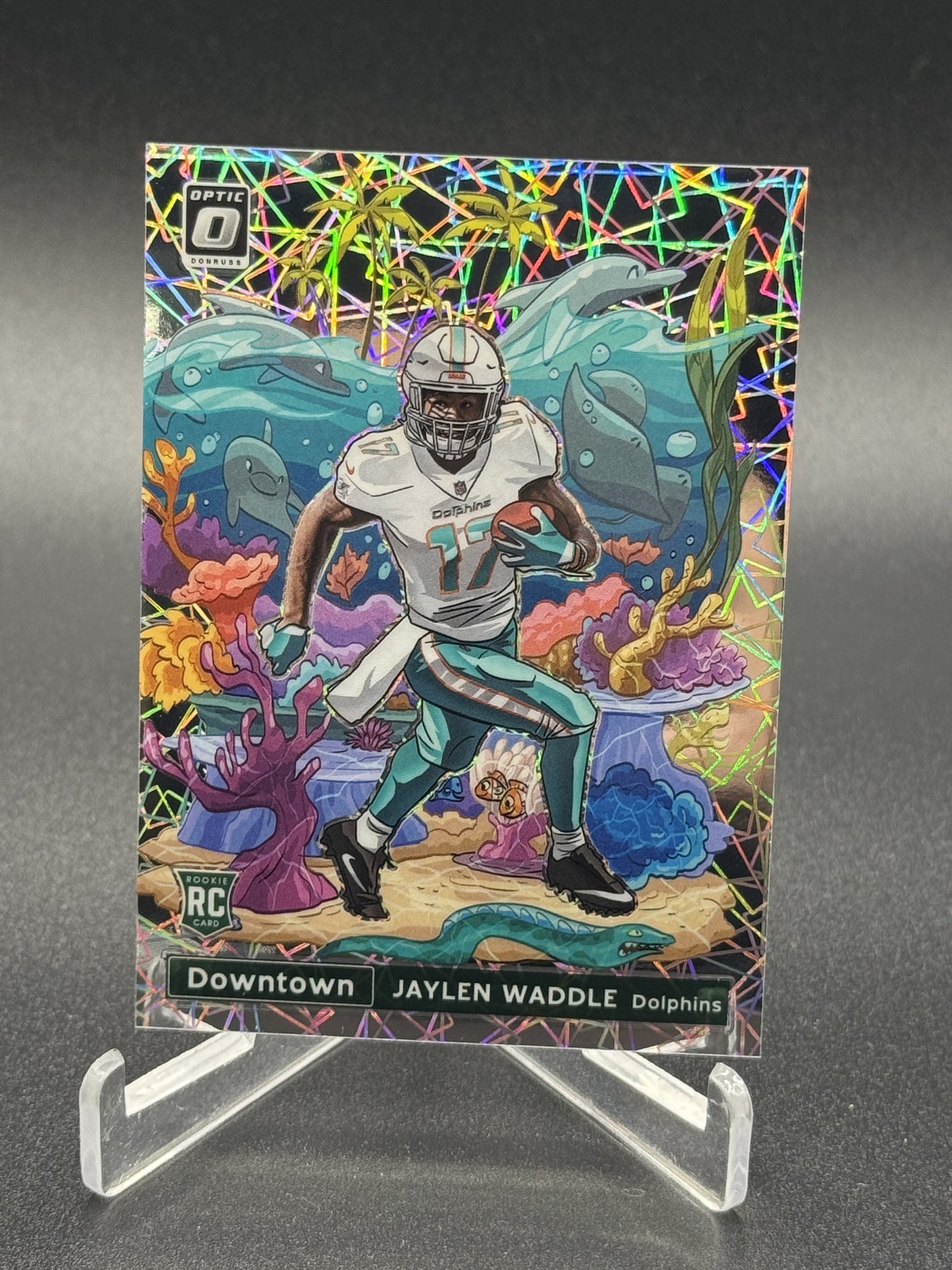 2021 Donruss Optic #DT-37 Jaylen Waddle Downtown!