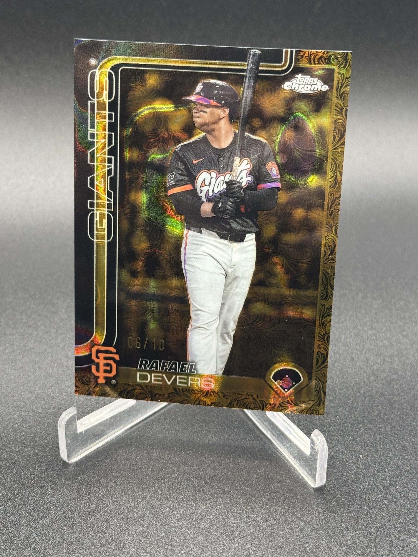 2025 Topps Gilded Collection #79 Rafael Devers Gold Lava Refractors #/10