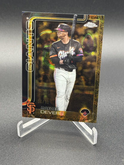 2025 Topps Gilded Collection #79 Rafael Devers Gold Lava Refractors #/10
