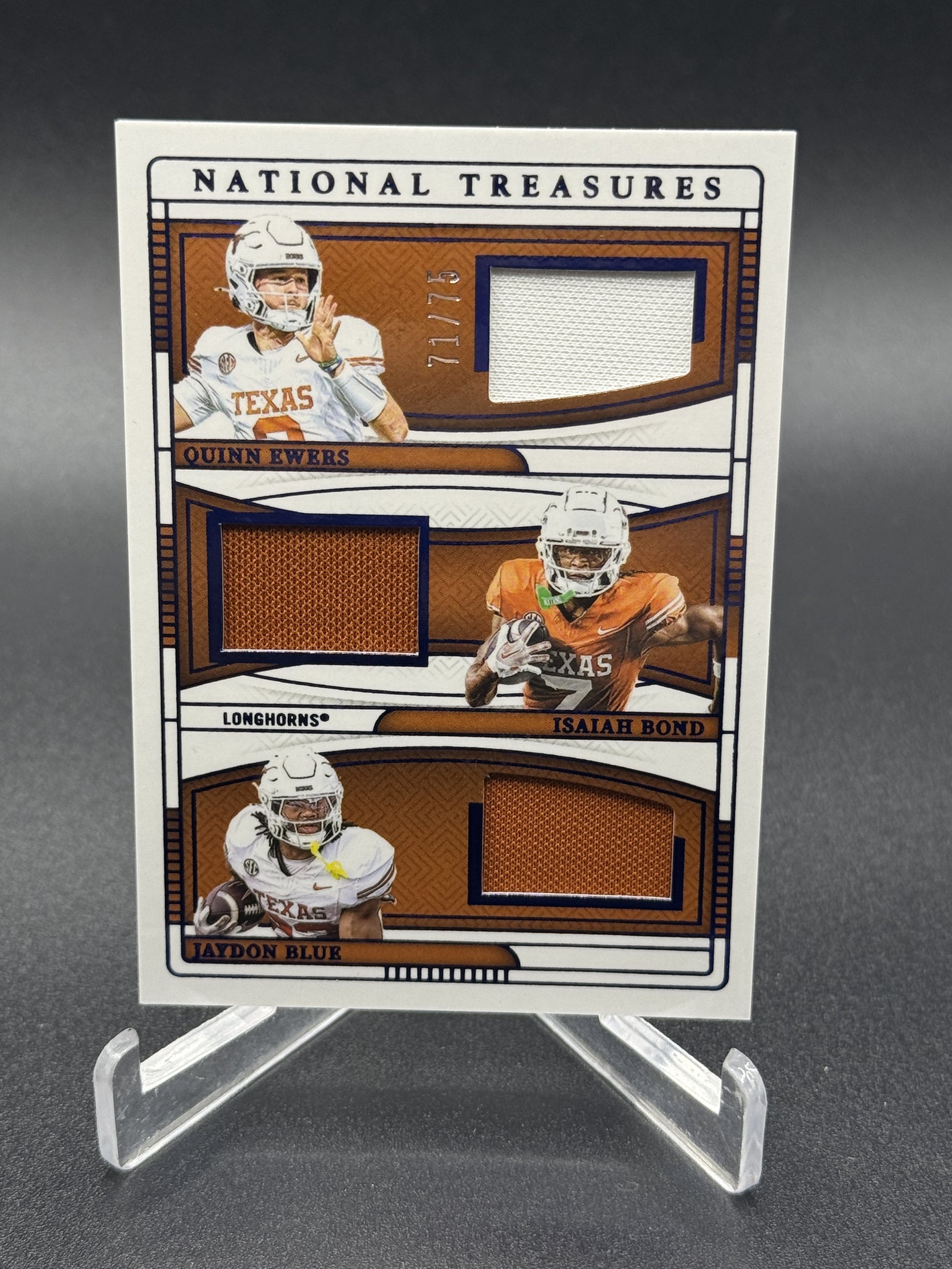 2025 National Treasures Jaydon Blue Quinn Ewers Isaiah Bond Trio Materials /75