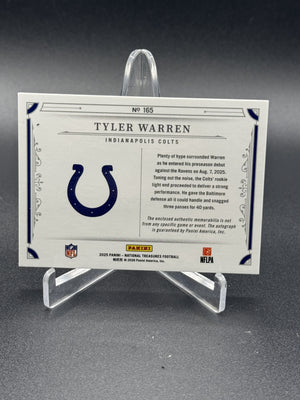 2025 National Treasures #165 Tyler Warren Rookie Patch Autographs Jersey /84