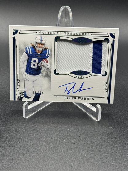 2025 National Treasures #165 Tyler Warren Rookie Patch Autographs Jersey /84