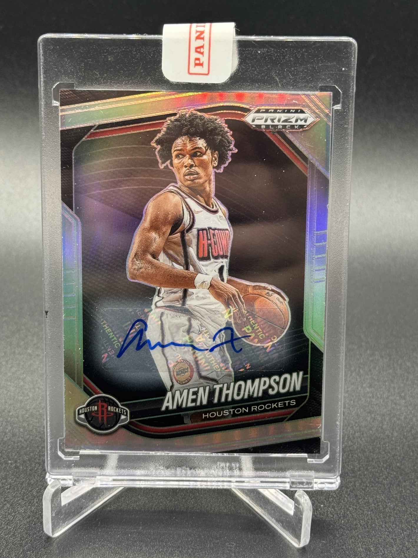 2024-25 Panini Prizm Black #76 Amen Thompson Auto