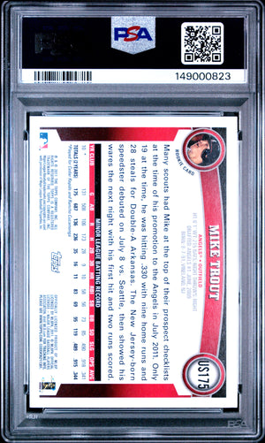 2011 Topps Update #US175 Mike Trout Rookie RC PSA Authentic