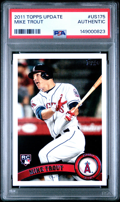 2011 Topps Update #US175 Mike Trout Rookie RC PSA Authentic