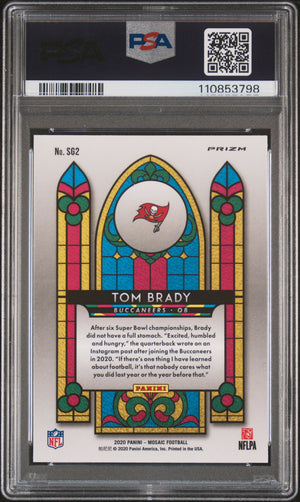 2020 Panini Mosaic #SG2 Tom Brady Stained Glass PSA 9