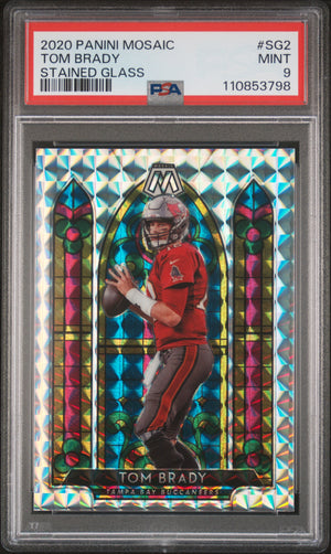 2020 Panini Mosaic #SG2 Tom Brady Stained Glass PSA 9
