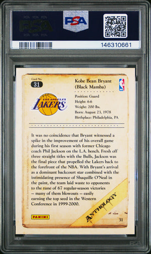 2012-13 Panini Kobe Anthology #31 Kobe Bryant PSA 10