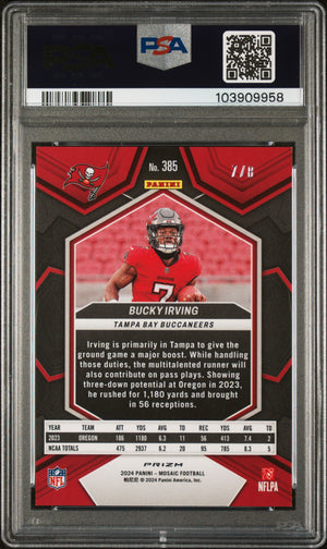 2024 Panini Mosaic #385 Bucky Irving Mosaic Choice Black Gold PSA 10 #/8