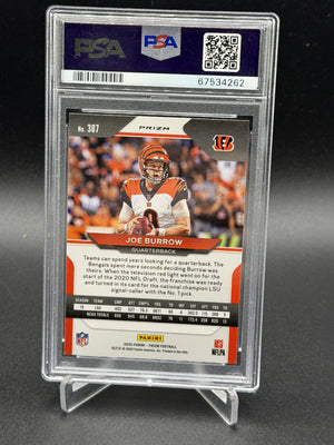2020 Panini Prizm #307 Joe Burrow Rookie RC Silver Prizm PSA 9