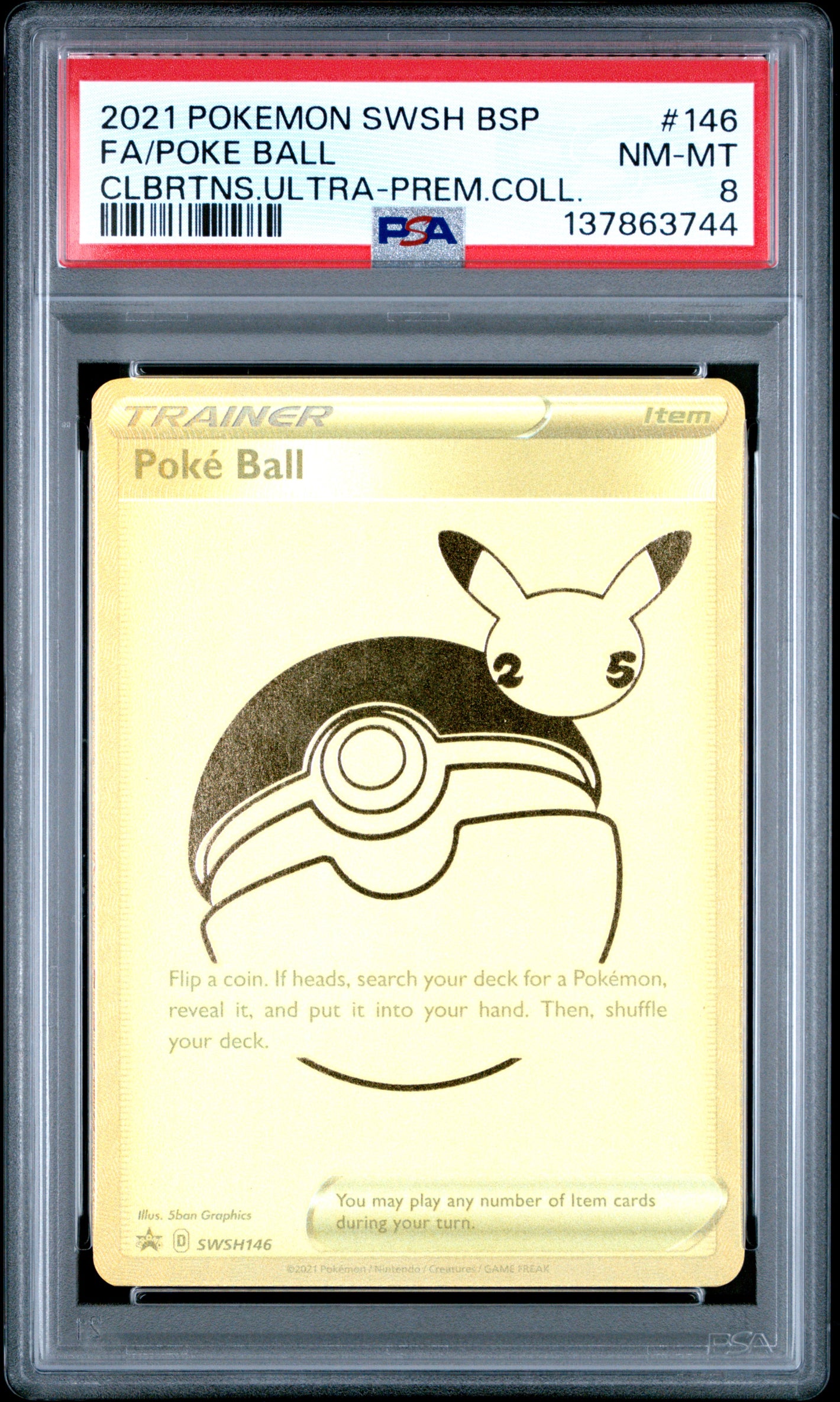 2021 Pokemon Celebrations #SWSH146 Poke Ball Ultra Premium Collection PSA 8