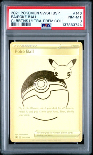 2021 Pokemon Celebrations #SWSH146 Poke Ball Ultra Premium Collection PSA 8