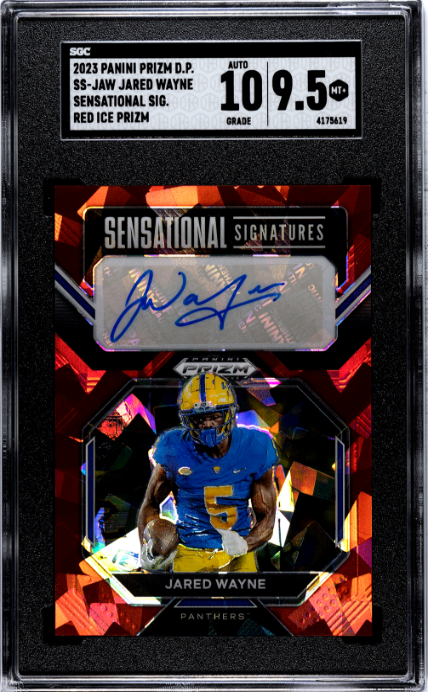 2023 Panini Prizm Draft Picks Jared Wayne Auto Red Ice Prizm SGC 9.5 WC