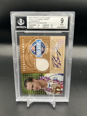2007 Topps Hawaii Jersey Auto #PM Peyton Manning /35 BGS 9 WC
