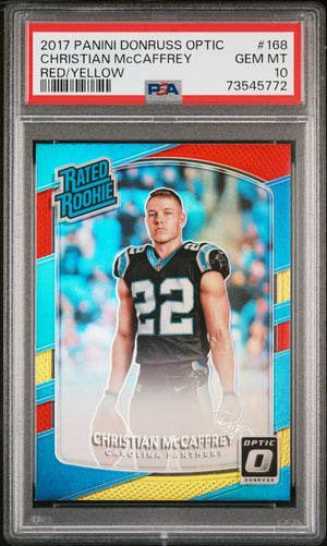 2017 Panini Donruss Optic #168 Christian Mccaffrey Red/Yellow PSA 10 WC
