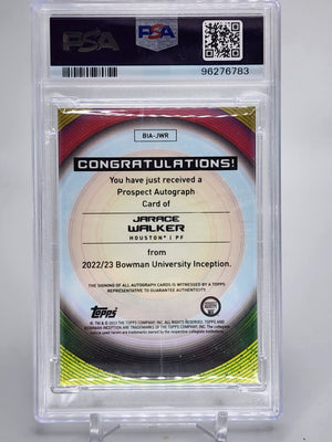 2022 Bowman U Inception Jarace Walker Auto /25 Orange Foil PSA 10 Gem #JWR - WC