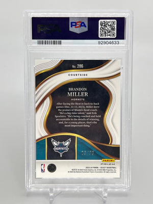 2023 Panini Select Brandon Miller /75 White Disco Rookie RC #286 PSA 10 WC