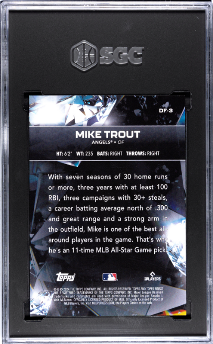 2024 Topps Finest #DF-3 Mike Trout Diamond Finest /5 Red Refractor SGC 9.5 WC