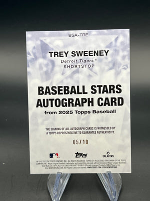 2025 Topps Series 1 Trey Sweeney /10 Rookie Auto #BSA-TRE WC