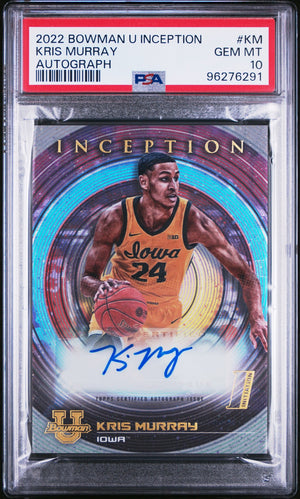 2022 Bowman University Inception #KM Kris Murray Autograph PSA 10 WC