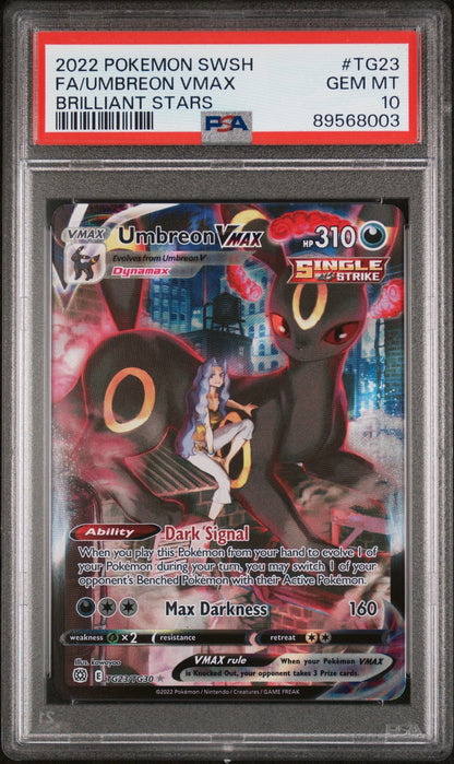 2022 Pokemon Brilliant Stars #TG23 Full Art Umbreon Vmax PSA 10 WC