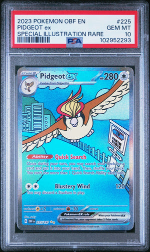 2023 Pokemon Obsidian Flames #225 Pidgeot Ex Special Illustration Rare PSA 10 WC