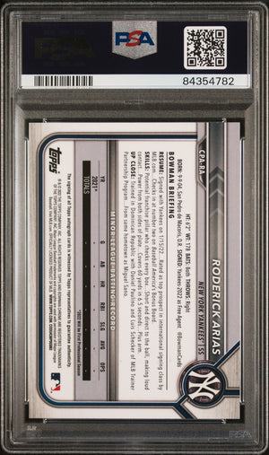 2022 Bowman Chrome 1st Roderick Arias /99 Green Atomic Refractor Auto PSA 10 PC
