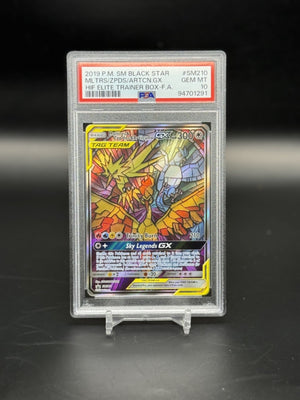 2019 Pokemon Black Star Moltres / Zapdos / Articuno GX Full Art #SM210 PSA 10 WC