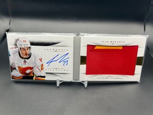 2013-14 Panini National Treasures Sean Monahan /25 Rookie Jumbo Patch Auto WC