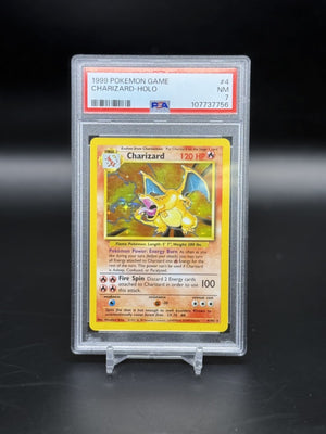 1999 Pokemon Base Set TCG Charizard #4 Holo Hologram PSA 7 WC