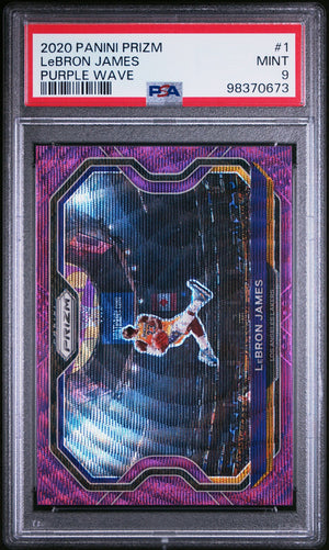 2020 Panini Prizm #1 Lebron James Purple Wave PSA 9 WC