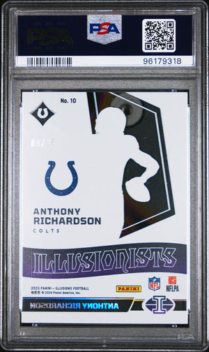 2023 Panini Illusions #10 Anthony Richardson Illusionists /10 Gold PSA 10 WC