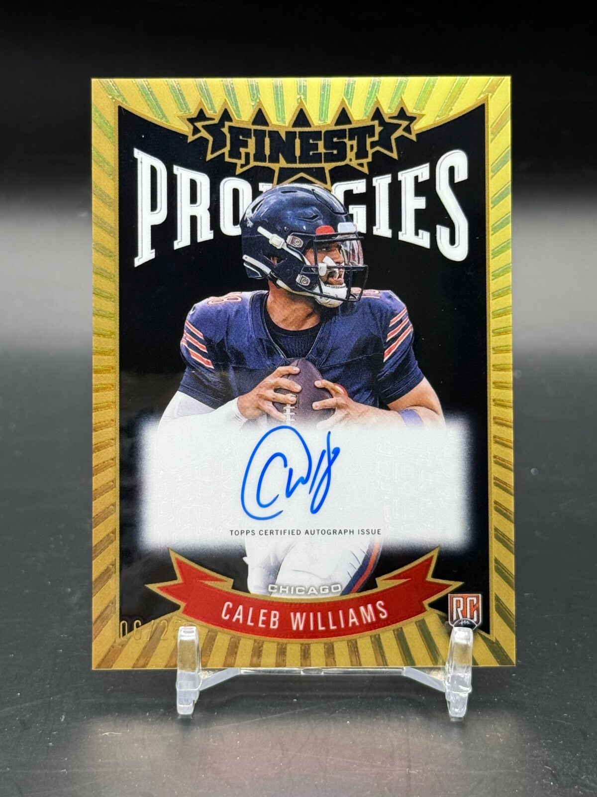 2024 Topps Finest Caleb Williams Finest Prodigies On Card Auto /25 #P-CW WC