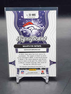 2024 Panini Prizm Marvin Mims #SS-MMS Silver Significant Auto Broncos - WC