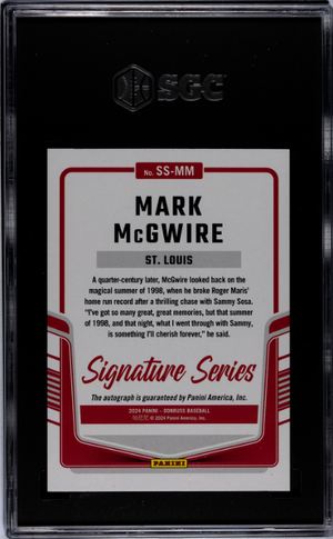 2024 Donruss #SS-MM Mark Mcgwire /25 Teal Auto SGC 10 WC