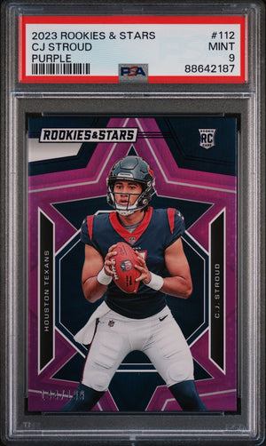 2023 Panini Rookies & Stars #112 Cj Stroud Purple PSA 9 WC